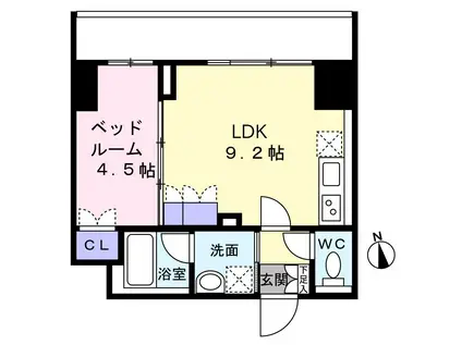 渡幸ベルメゾン五橋(1LDK/3階)の間取り写真