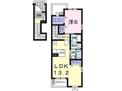 ブライト・パ-ク東雲(1LDK/2階)の間取り写真