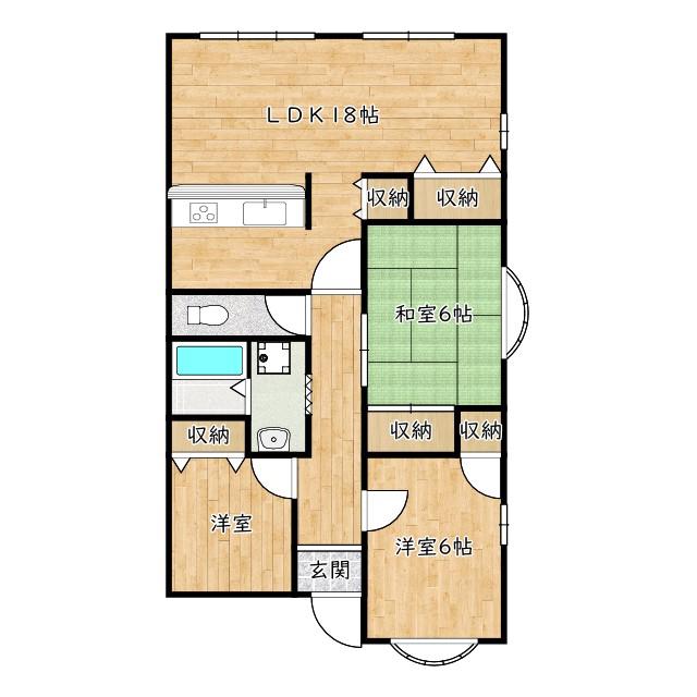 フォレストコート高尾(3LDK/3階)の間取り写真