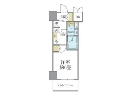 レスピール川崎(1K/5階)の間取り写真