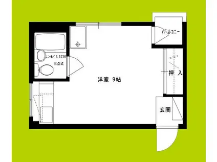 流町マンション(ワンルーム/2階)の間取り写真