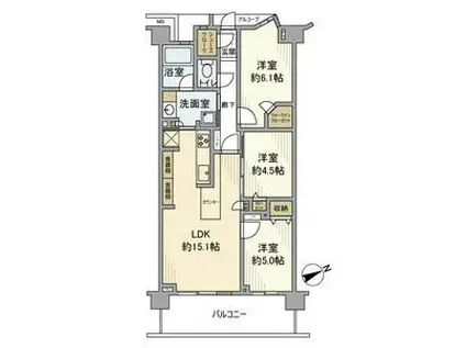 ルピアコート宮前平(3LDK/3階)の間取り写真