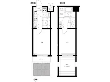 ルーブル早稲田六番館(2K/2階)の間取り写真