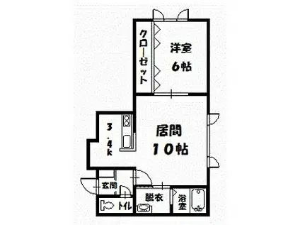 アクアヒルズ(1LDK/2階)の間取り写真