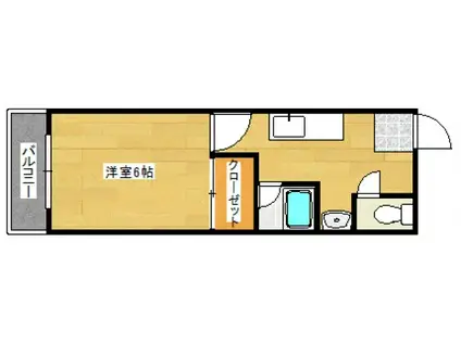 グランドシティ西新(1DK/3階)の間取り写真