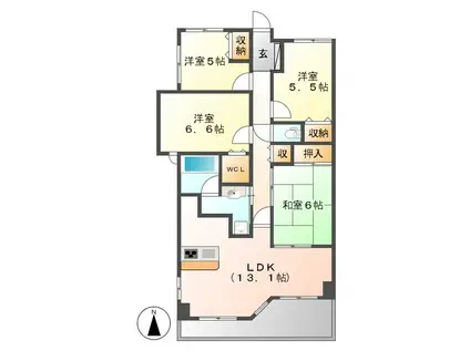 リエトコート丸の内(4LDK/10階)の間取り写真