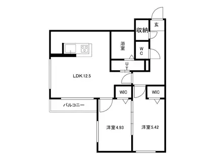 アジュールコートS7(2LDK/4階)の間取り写真