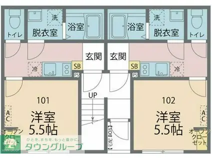 カインドネス相模原氷川町III(1K/1階)の間取り写真