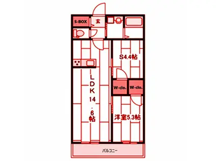 グリーングレイス(1SLDK/2階)の間取り写真