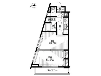 プレール・ドゥ―ク中野江原町(1LDK/2階)の間取り写真