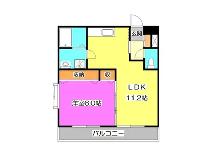 サイレントプラザ(1LDK/4階)の間取り写真