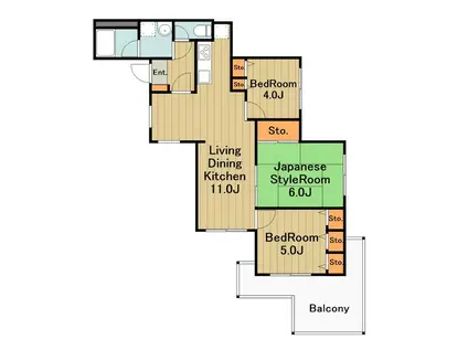 レジデンス清末5(3LDK/5階)の間取り写真