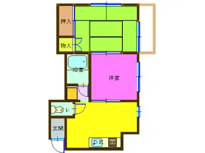 杉田4丁目マンション(2DK/2階)の間取り写真