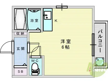 イーズマンション5(ワンルーム/3階)の間取り写真