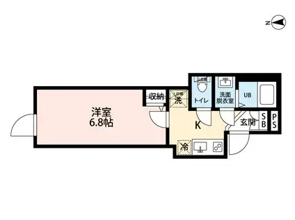 THE MACHIYA COURT(1K/2階)の間取り写真