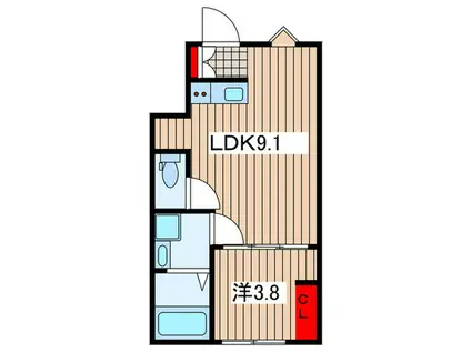 DESAPARK指扇(1LDK/1階)の間取り写真