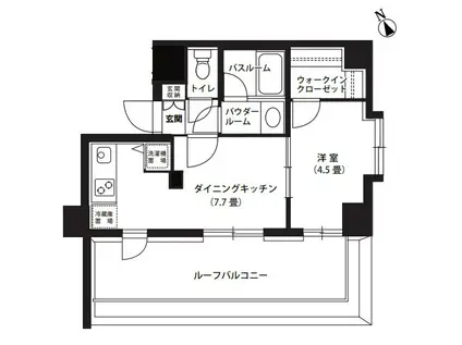 ライオンズプラザ大森(1DK/8階)の間取り写真