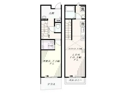 COZY SITE(1LDK/1階)の間取り写真