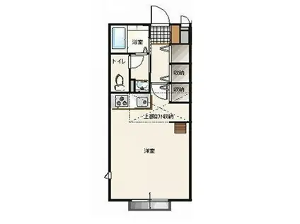 フラッツア小山(1K/2階)の間取り写真