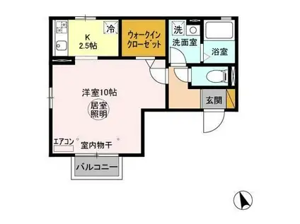 カプリコート(1K/2階)の間取り写真