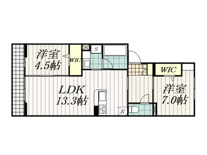 D-ROOM弁天Ⅳ(2LDK/3階)の間取り写真