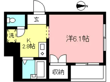 ロジュマン ドゥ レスト(1K/3階)の間取り写真