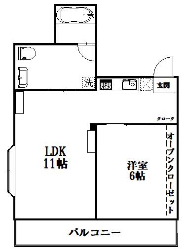 ミキハウス(1LDK/3階)の間取り写真