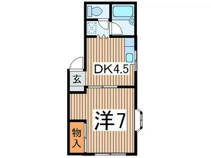 アサヌマハイツ(1DK/1階)の間取り写真