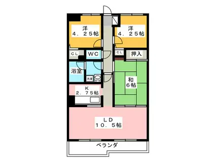 ビラ玉川学園台(3LDK/2階)の間取り写真