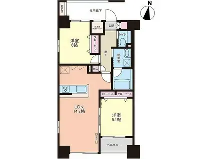 アーバンハイツ大町(2LDK/10階)の間取り写真