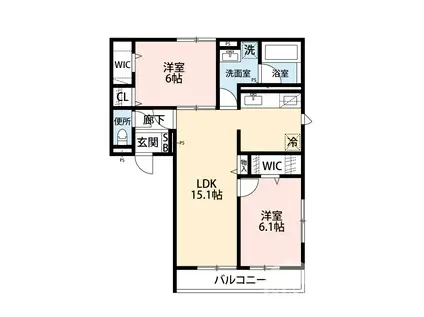 ボナールシャルトIII(2LDK/2階)の間取り写真