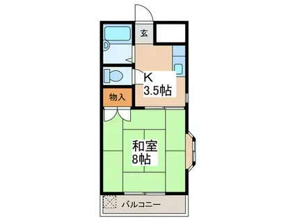 ユニオンハイツ(1K/2階)の間取り写真