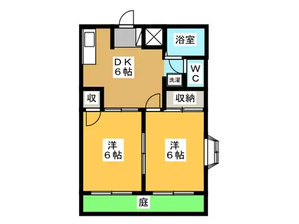 プロローグ(2DK/1階)の間取り写真