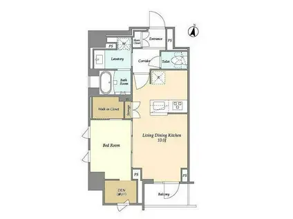 テラス自由が丘(1LDK/4階)の間取り写真