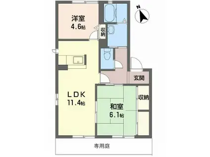 シャーメゾンTOMAMI(2LDK/1階)の間取り写真