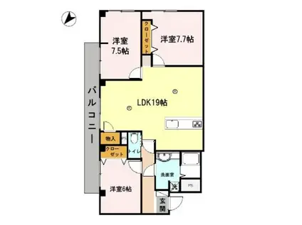 オリオノハイム II(3LDK/3階)の間取り写真