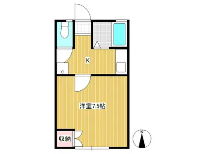 エイトビル(1K/2階)の間取り写真