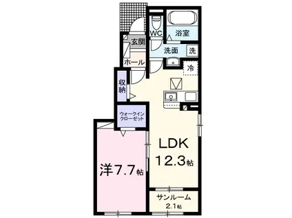 フォレストヒルズA(1LDK/1階)の間取り写真