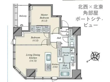 パークホームズ浜松町(2LDK/18階)の間取り写真