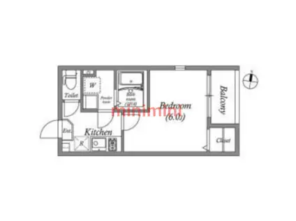 EMIA千里丘(1K/1階)の間取り写真