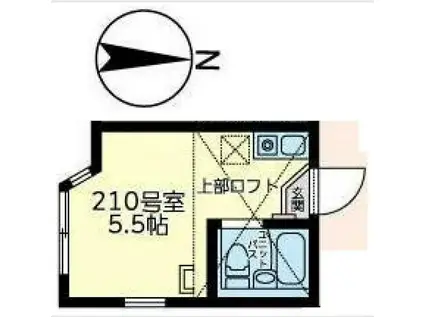 ユナイト川崎ロゼッタストーン(ワンルーム/2階)の間取り写真