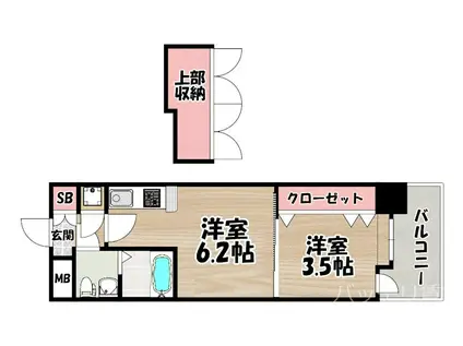 NO54 WES PROJECT博多駅南(2K/11階)の間取り写真
