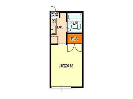 ローズコーポ(1K/2階)の間取り写真