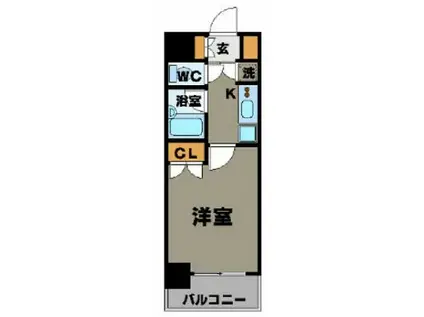 パレステュディオ広尾(1K/2階)の間取り写真