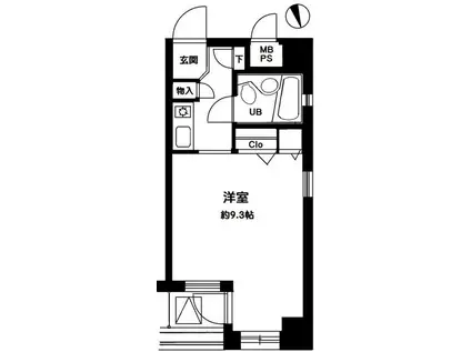 ビクセルお茶ノ水(ワンルーム/3階)の間取り写真