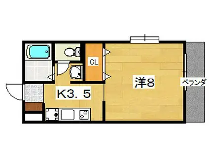 ア・リープガーデン(1K/2階)の間取り写真