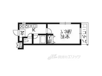 キャピタルシティ(1K/4階)の間取り写真