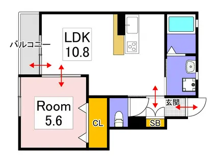 フェリーチェ(1LDK/1階)の間取り写真
