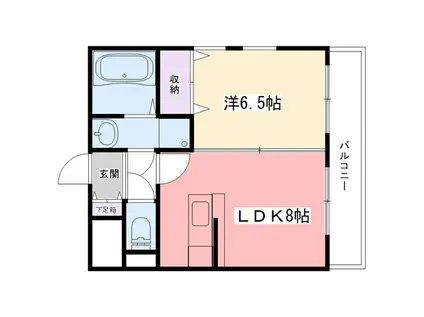 ボーセジュール鳴尾(1LDK/1階)の間取り写真