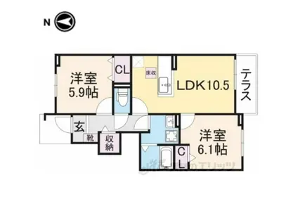 サンリット雅Ⅲ(2LDK/1階)の間取り写真